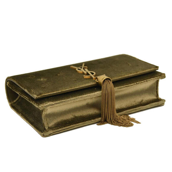 SAINT LAURENT  Velvet Medium Monogram Kate Tassel Shoulder Bag - Picture 4 of 15